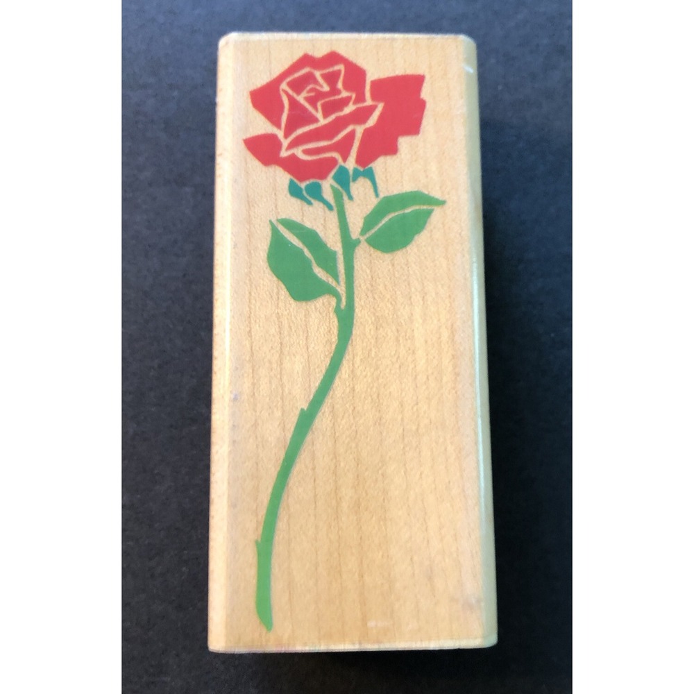Rubber Stampede Posh Impressions Rubber Stamp Long Stemmed Rose Wood Mounted